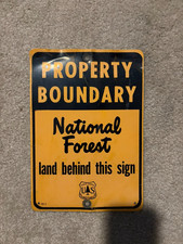 Vintage Authentic U.S. Forest Service National Forest Property Boundary Sign