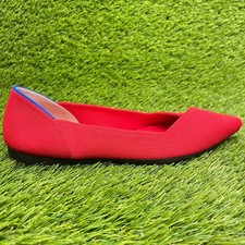 Rothy's The Point Womens Size 7 Red Casual Classic Slip On Ballet Flats Shoes