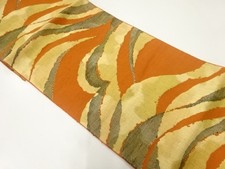 7467684: JAPANESE KIMONO JAPANESE NAGOYA OBI / TSUMUGI / WOVEN WAVE