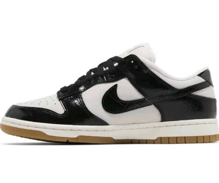 SAOLA Taglia 12 5 M 14 W Nike Dunk LX Low Black Croc con suola in gomma bianca