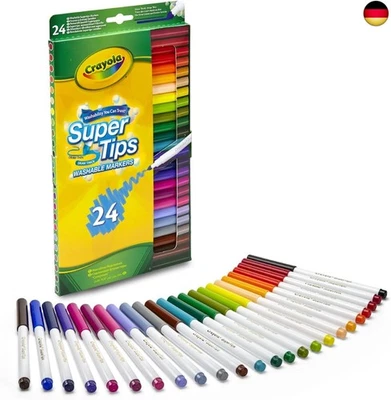 CRAYOLA Supertips Filzstifte Kinder Auswaschbar, Malstifte Set In 24