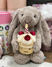 Jellycat Bunny Plush Birthday Cake Bashful Beige Soft Toy Gift NWT Cute