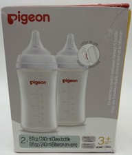 Pigeon Anti-Colic Wide Mouth Glass Bottle 8 fl.oz./240 ml 2 ct. Box Damage
