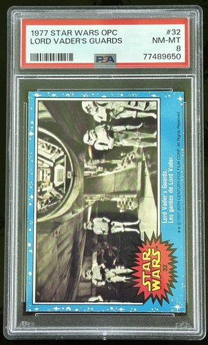 1977 OPC Star Wars #32 Lord Vader's Guards — PSA 8