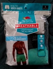FRUIT OF THE LOOM POLY BLEND MESH MEN'S BOXER BRIEFS SIZE SMALL 3 COLORS NEW