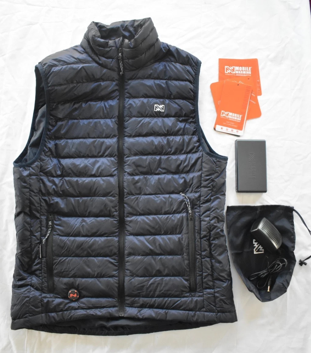 Mobile Warming Men's Summit Heated Down Navy Vest 12 Volt MWJ19M10 Size Large