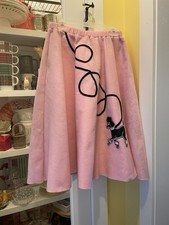 Adult Poodle Skirt Pink Felt 50's Waist 29-42 Length 29