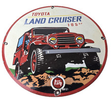 Vintage Toyota Sign - Automobile Land Cruiser Motors Gas Pump Porcelain Sign