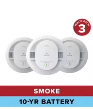 Kidde Detect 3-Pack 10-Year Never Change Battery Operated Smoke Alarm (20SD10)