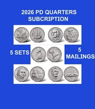 2026 P-D ANNUAL SUBSCRIPTION "5" SEMIQUINCENTENNIAL QUARTERS 5 Sets presale