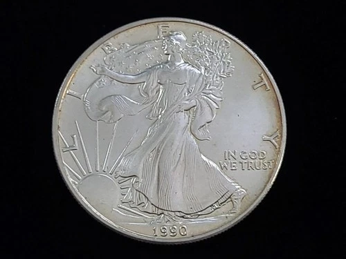 1990 $1 American Silver Eagle 1oz Fine Silver Coin #5 NICE!