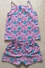 Disney Frozen Elsa Pajamas PJ's Girls size Large L Shorts Shirt 2 pieces Purple