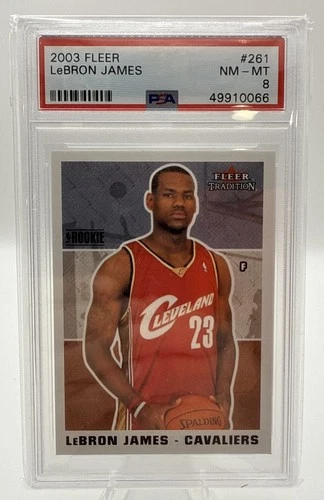 2003-04 Fleer #261 Lebron James Rookie Card Cleveland Cavaliers NM-MT PSA 8