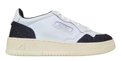 Autry Medalist Damen-Sneaker aus Leder und Strass, AULW PK03, Schwarz-Weiss