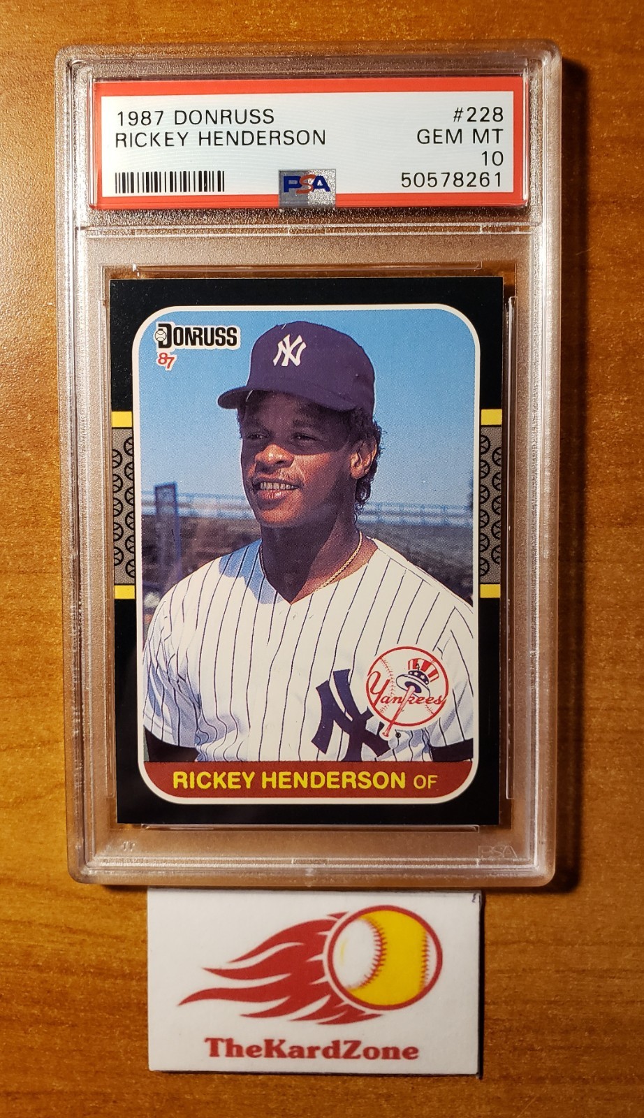 1987 DONRUSS #228 RICKEY HENDERSON PSA Gm/Mt-10 A's, Yanks-Very Low Pop!