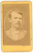 Antique CDV Circa 1870s H.S. Clark Handsome Man With Mustache Mich