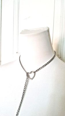 Lovechain Love Chain silber Halskette aus Metall mit Herz Valentinstag Geschenk