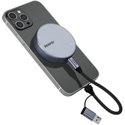 Magnetic NVMe SSD Enclosure, Compatible with iPhone 15 Pro Max, 2TB Storage