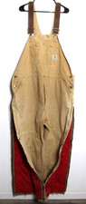 Men 42 x 30 CARHARTT Quilted Lined Insulated Doublefront Carpenter Bib Overalls