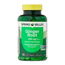 "Digestive Health Ginger Capsules – 550 mg, 100 Count"