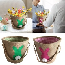 Easter Basket Easter Bunny Baskets Bag Reusable Treats Gifts Bag Kids Tote Bag