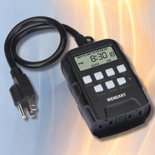 BN-LINK 7 Day Outdoor Heavy Duty Digital Programmable Timer Dual Outlet 125V AC.