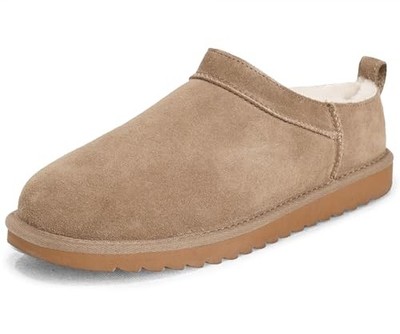 Womens Micro Slippers Low-top Slip on Mini Boot FashionFor Fleece Lined 8 Beige