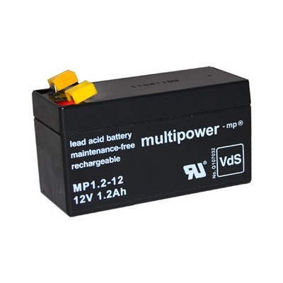 Multipower Blei Gel Akku 1.2-12 12V 1,2Ah MP1.2-12 Accu Aku Acku Battery Bateria
