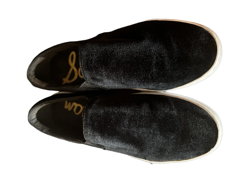 Sam Edelman Lacey Platform Sneaker Women’s Sz 9M Slip-On Black Velvet Upper EUC - Image 2 of 4