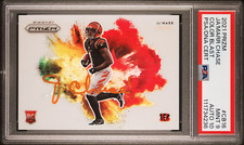 Ja'Marr Chase RC 2021 Prizm Color Blast SSP Auto #CB16 PSA 9 Mint 10 Auto