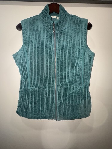 Woolrich Womens Medium Vest Vtg 90’s Wide Whale Corduroy Zip Jacket Green - Picture 4 of 12