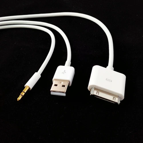 For iPhone 3G 4G iPod Touch 30pin Dock To 3.5mm Car USB AUX Audio charger Cable - Picture 5 of 7