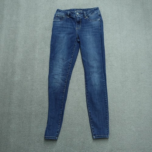 Maurices Skinny Jeans Damen Gr. S Blau Denim Mid-Rise Taschen Stretch Baumwolle