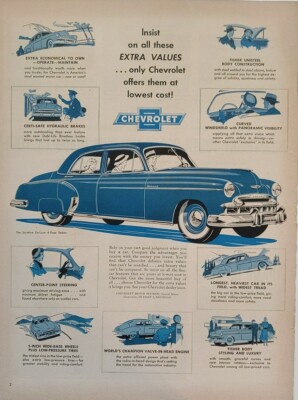 1949 Vintage Chevrolet deluxe 4-door sedan. Post WW2 Styleline De