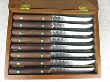 E Warther Set 8 Steak Knives 9-1/2 inch Presentation Box Roy White B&O Railroad