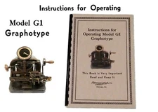 Instructions For Operating Class G1 Graphotype Owners MANUAL