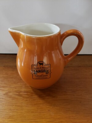 Sangria Farma di Mamma Orange Ceramic 1 Gallon Pitcher, Made in Portugal