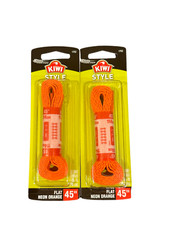 2 Pack KIWI STYLE Flat Neon Orange Shoe Laces 45"  1752