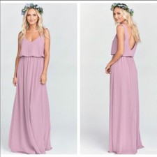 NEW Show Me Your Mumu Bridesmaid Kendall Maxi Dress Antique Rose Chiffon | Small