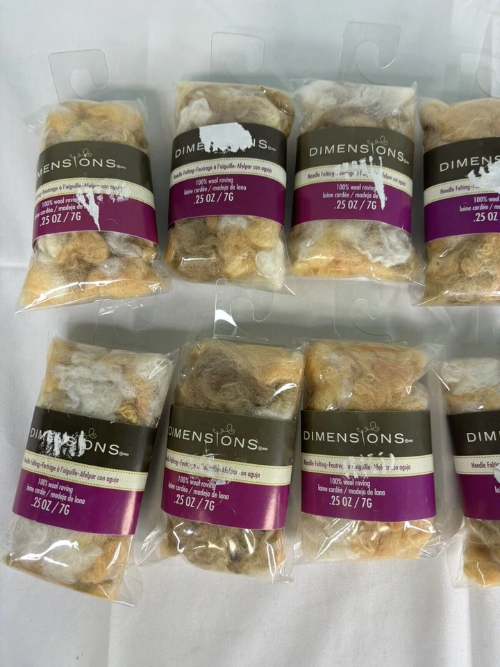 8 Naturals Curly Roving Felting 100 percent Wool Dimensions Needle .25 ounces - Image 4 of 4