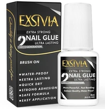 EXSIVIA 2nd Generation Super Strong Nail Glue - Salon Quality, Extra Strength