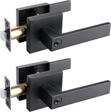 home improvement direct Keyed Alike Entry Door Lever 2 Set Zinc Alloy MatteBlack
