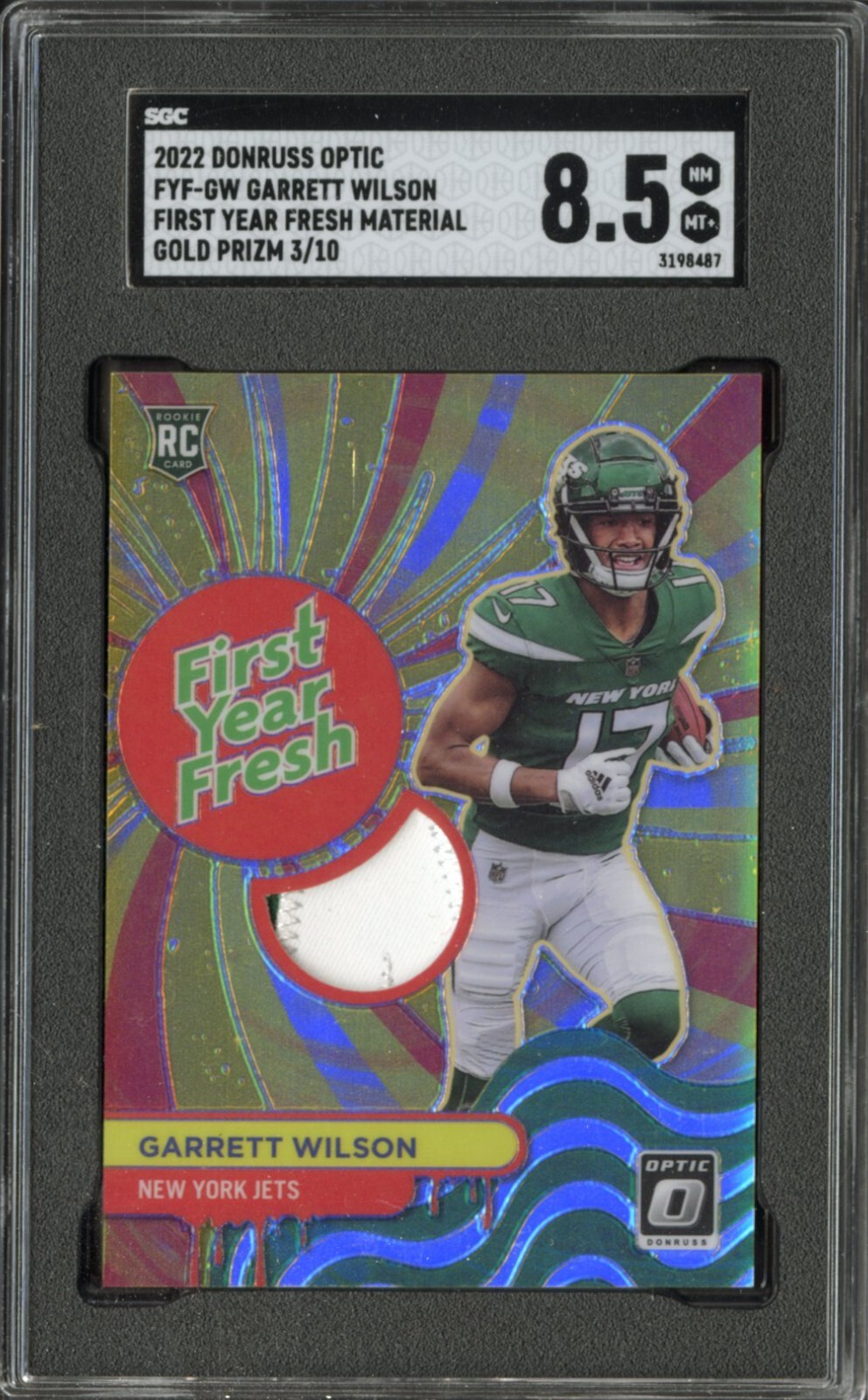 Garrett Wilson Panini Donruss Optic First Year Fresh #FYFGW Gold
