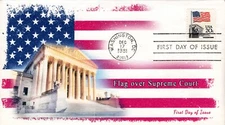 AO-1896, 1981,Flag over Supreme Court, Add-on Cachet, First Day Cover, Standard