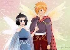 Anime ichiruki kuchiki rukia kurosaki ichigo Stitched Gaming Mat Desk
