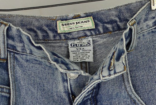 Vintage Guess Triangle High Waist Denim Mom Jeans 1980er 1990er 30" Taille / Größe 12 - Bild 6 von 6