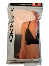 DKNY LADIES MICROFIBER PLUNGE BRAS, SET OF 2, INK/BALLERINA SIZE XL NEW 