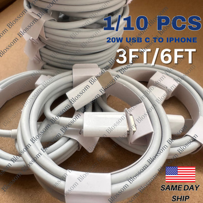 1/10x Lot 20W PD Type C Fast Charger Cable USB C Data Cord For iPhone 14 13 12 8