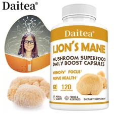 Lion's Mane Mushroom Superfood Daily Boost Capsules Brain & Nerve Support