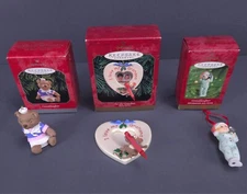 Hallmark  Keepsake Grandma Granddaughter Ornaments Christmas Ceramic 3pc Lot